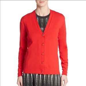 Red Tory Burch Logo-Button Cardigan